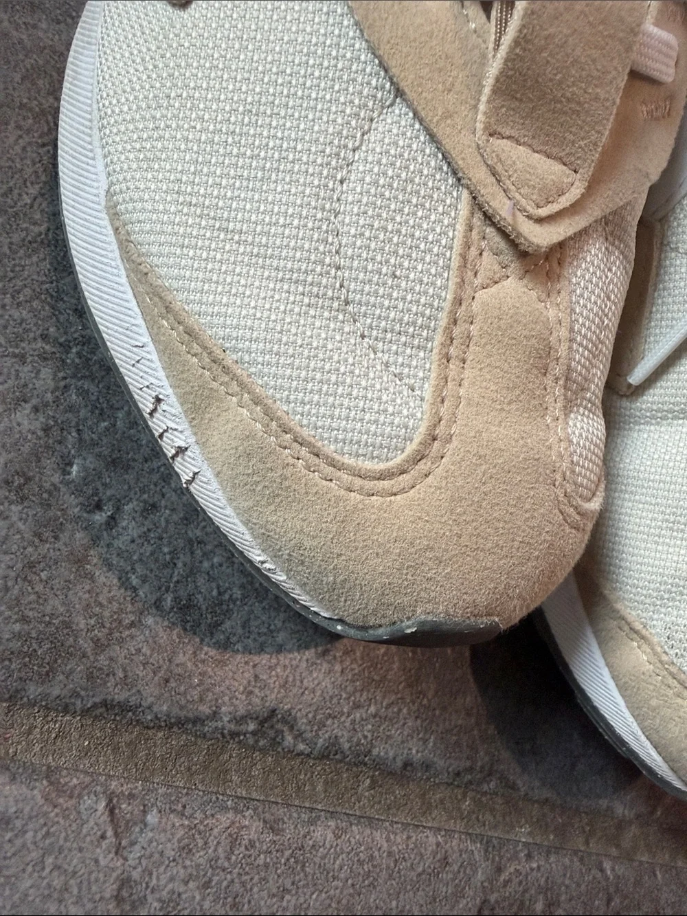 Nike Women’s Cream and White Air-Cushioned Casual Sneakers